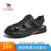 骆驼（CAMEL）2024夏季沙滩凉鞋轻盈软弹舒适免系快穿男鞋 G14M344603 黑色 38