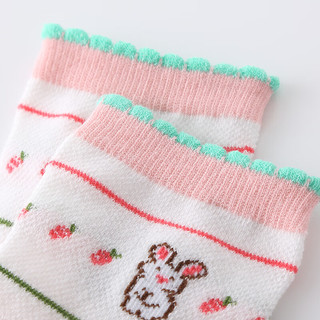 棉致夏季男女童百搭透气网孔儿童袜子 萝卜兔子（5双） M