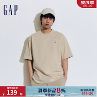 Gap 盖璞 男女圆领短袖T恤 460845 卡其色 S