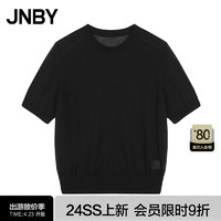 JNBY24夏毛针织衫圆领短袖5O4310620 001/本黑 S