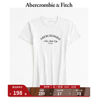 ABERCROMBIE & FITCH女装 24春夏圆领纯色简约时尚百搭短袖T恤 358669-1 浅灰色 XL (170/112A)