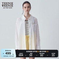 Teenie Weenie小熊2024夏装学院风宽松休闲长袖衬衫白色衬衣女 白色 165/M
