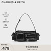 CHARLES & KEITH CHARLES&KEITH2024春季多口袋斜挎机车包腋下包女CK2-20782389 Noir黑色 M