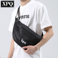 XPQ 男潮牌大容量包简约单肩包挎包休闲胸包潮流外出随身挎包 黑色