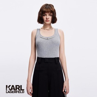 KARL LAGERFELD 烫钻珍珠项链式女修身背心2024春夏