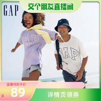 Gap 盖璞 男女装2024夏季新款纯棉字母logo圆领短袖T恤基础款上衣544464