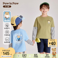 Paw in Paw PawinPaw卡通小熊童装24年春夏男童舒适假两件长袖T恤