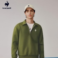 乐卡克 法国公鸡男女2024新网球生活系列针织卫衣休闲服上衣 橄榄绿 M