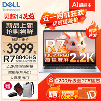 DELL 戴尔 灵越14Pro5445新品2024锐龙版R7-8840HS灵龙AI全能本笔记本高性能商务办公学生游戏手提电脑  16GB DDR5内存 5