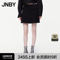 JNBY24夏半身裙女工装纯棉A型大口袋机车风5O5D15340 001/本黑 M