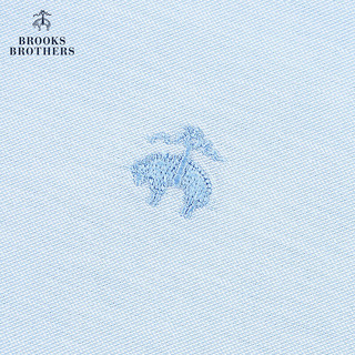 布克兄弟（BrooksBrothers）男士24春夏修身版免烫牛津纺纯色短袖休闲衬衫 4000-蓝色 XL