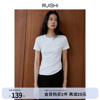 RUISHI芮时 挺阔肩型修身显瘦百搭长短款上衣T恤短袖女夏