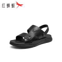 红蜻蜓 凉拖鞋男2024夏季传统沙滩鞋时尚中老年 WTT24115黑色42