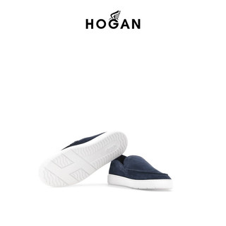 HOGAN男鞋2024春夏系列H327Cool系列时尚复古简约休闲鞋乐福鞋 蓝色 42.5