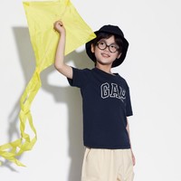 Gap 盖璞 男女童2024夏季纯棉字母logo短袖T恤宽松儿童装上衣564493