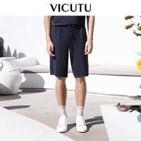 VICUTU 威可多 男士针织短款夏季新款舒适凉感透气时尚半腿裤