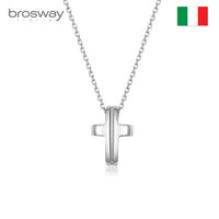 Brosway 宝思薇 欧美风个性经典男士十字架简约霸气时尚钛钢潮项链 BMV02S