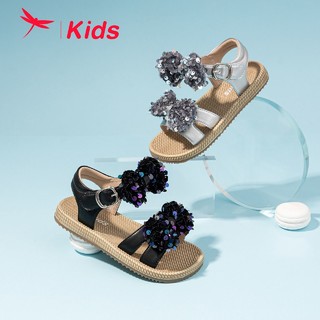 百亿补贴：红蜻蜓儿童2023夏季新款凉鞋韩版时尚洋气小公主亮片水晶鞋沙滩鞋