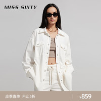 MISS SIXTY 2024春季牛仔衬衫女长袖奶白简约高街长袖帅气宽松 奶白 S