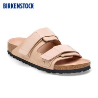 BIRKENSTOCK勃肯拖鞋外穿绒面软底凉拖Uji系列 米色/米粉色窄版1026544 37