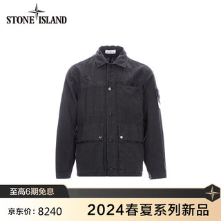 STONE ISLAND石头岛 24春夏 纯色单排扣宽松长袖外套 黑色 801542330-XXL