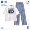 NASAOVER NASA联名女童套装2024新款夏季新款显瘦裤子男t恤休闲搭配两件套t