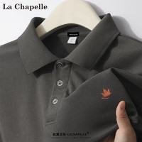 La Chapelle POLO衫男夏季透气休闲风短袖上衣 红色枫叶#深灰色 XL
