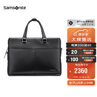 Samsonite 新秀丽 公文包男士大容量商务手提包头笔记本电脑包 NP8 黑色