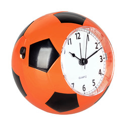 Hense 漢時 創意兒童鬧鐘學生床頭鐘時尚個性鬧表卡通音樂時鐘足球造型小臺鐘HA09橙色