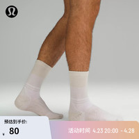 lululemon丨Power Stride 男士中筒袜 LM9AJYS 天然象牙白/白色 M