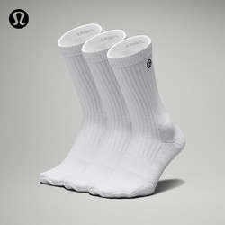 lululemon丨Daily Stride 男士罗纹中筒袜 *3 双装 LM9AW6S 白色 XL