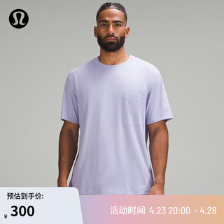 lululemon丨Fundamental™ 男士宽松款 T 恤 速干 LM3ERVS 烟灰淡紫 M