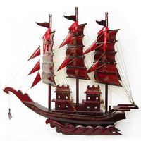 雅轩斋 红木工艺品 一帆风顺 红木船 特大110厘米 帆船模型家居玄关摆件