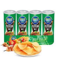 copico 可比克 烧烤味薯片105g*4连罐装办公室经典休闲零食小吃礼物膨化食品送礼