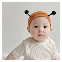 小心肝 婴儿护囟门帽夏季发带空顶帽春秋薄款宝宝帽子新生儿胎帽蜜蜂可爱