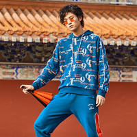 KELME 卡尔美 中国鼠年运动卫衣2020新款针织圆领套头衫红上衣男（L(成人）、TT69101002湛蓝）