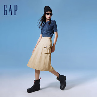 Gap女装2024春季防泼水不对称立体口袋半身裙872458 卡其色 175/74A(XL) 亚洲尺码