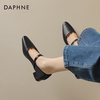 达芙妮（DAPHNE） 玛丽珍女鞋2024年春季复古尖头单鞋女 黑色 37
