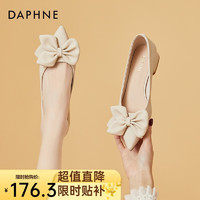 DAPHNE 达芙妮 法式小皮鞋女配裙子温柔2024夏季新款小跟粗跟