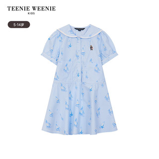 Teenie Weenie Kids小熊童装24夏季女童小清新休闲舒适连衣裙 蓝色 110cm