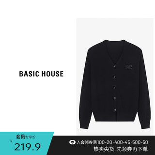 Basic House/百家好春季时尚百搭休闲通勤纯色针织衫-B0624H5P542 黑 F85-120斤