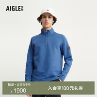 AIGLE 艾高 冬季保暖四面弹半拉链抓绒衣男 群青蓝 AN423 XL