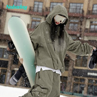 NOBADAY 滑雪服男女款冬季新款单双板防水防风专业户外滑雪衣美式