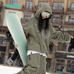 NOBADAY 滑雪服男女款冬季新款單雙板防水防風專業戶外滑雪衣美式