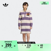 adidas 阿迪达斯 简约条纹运动翻领长袖连衣裙女装adidas阿迪达斯官方三叶草IN1063