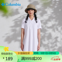 Columbia 哥倫比亞 短袖T恤女春夏吸濕舒適POLO長款速干裙子AR2984 100 M