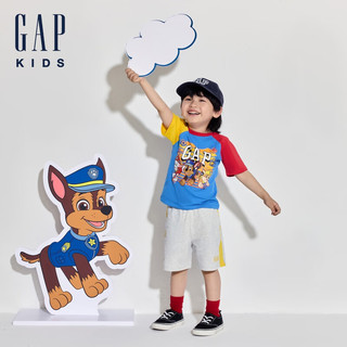 Gap【汪汪队联名】Gap男童2024夏季纯棉短袖T恤儿童装上衣510050 蓝色 110cm(4-5岁) 亚洲尺码