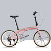 HITO 德国品牌 22寸折叠自行车超轻便携单车男女成人亲子车变速公路车 【22寸】一体轮冰莓粉