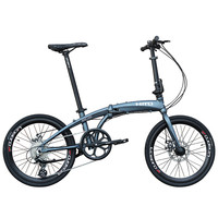 HITO德国HITO折叠自行车铝合金超轻便携 8/9变速男女通用碟刹复古小布 魅影灰 9速