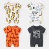 百亿补贴：cutepanda's 咔咔熊猫 婴儿衣服短袖连体衣男夏装新生儿0女宝宝3个月6平角哈衣